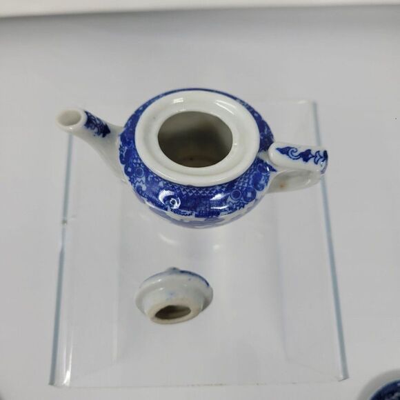 Vintage Blue Willow Porcelain Childrens Doll Tea‎ Party Set Japan Playset Gift - Picture 13 of 16